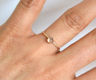 Modern sterling silver ring with a glowing cherry quartz hydro gemstone, perfect for standout styling, trendy rings for teenage girls and dainty everyday rings for women