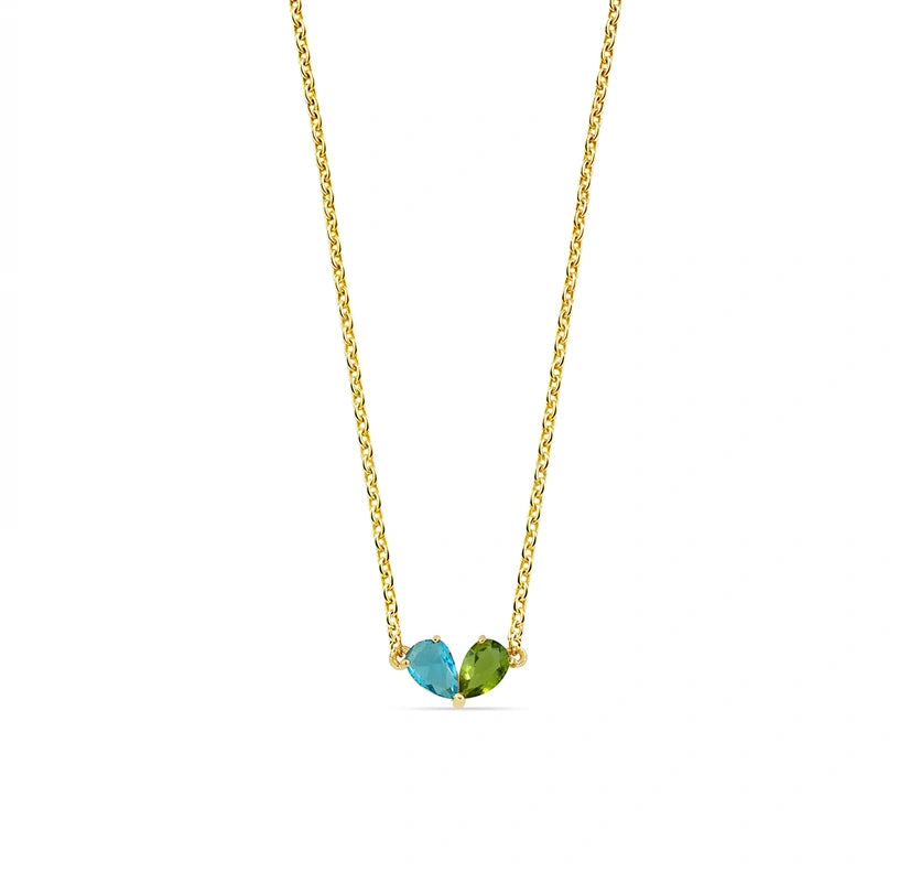 Ocean Topaz and Peridot Necklace | Toi Et Moi Necklace