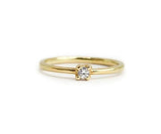 Elegant sterling silver zircon ring with sparkling round cut stone and minimal band