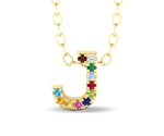 J initial pendant with chain minimal gold letter necklace