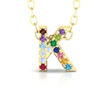K initial pendant with chain dainty gold personalized necklace