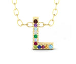 L initial pendant with chain stylish gold letter pendant