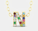 N initial pendant with chain minimal dainty letter necklace