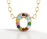 O initial pendant with chain simple gold initial necklace