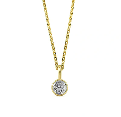 A brilliant diamond zircon pendant necklace, perfect for celebrating April birthdays in elegant style, designed as a sparkling **April birthstone necklace**. diamond zircon pendant gold plated