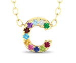 C initial pendant with chain minimalist alphabet necklace gold