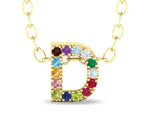 D initial pendant with chain delicate gold letter pendant
