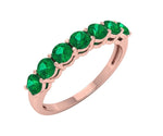 Lightweight gold-plated emerald ring with a vibrant green stone, ideal for adding a touch of luxury to any look, emerald band ring sterling silver