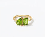 august birthstone toi et moi ring peridot two stone ring minimalist gold stacking ring for women