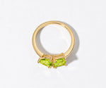 green peridot toi et moi birthstone ring personalized august birthstone ring dual gemstone jewelry