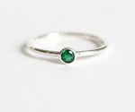 Beautiful silver plated ring with emerald stone ideal gift for her