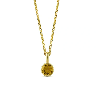 Citrine November birthstone necklace featuring a warm golden-yellow citrine gemstone set in an elegant design to celebrate the November birth month with radiant style.