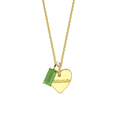 Peridot jewelry showcasing vibrant lime-green peridot gemstones set in stylish designs for fresh, eye-catching accessories, displayed as a gold plated necklace.