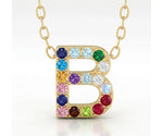 B initial pendant with chain dainty gold letter necklace