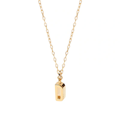 Dainty gold letter D initial necklace on delicate anchor chain minimalist everyday jewelry for women