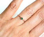 Elegant silver plated emerald ring with vibrant green gemstone for women
