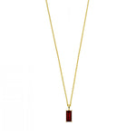 Load image into Gallery viewer, Timeless Garnet Necklace with bold red sparkle, ideal for January birthdays or special occasions, set on an adjustable chain with warm gold finish.


