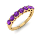 Dainty lavender amethyst ring in gold-plated silver, ideal for layering or wearing solo with timeless charm


