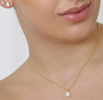 April birthstone necklace diamond gold pendant for women dainty minimalist jewelry gift for her
