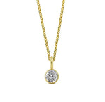 Load image into Gallery viewer, A brilliant diamond zircon pendant necklace, perfect for celebrating April birthdays in elegant style.


