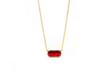 Load image into Gallery viewer, Model wearing ruby necklace for a bold look
