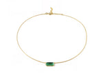 Load image into Gallery viewer, Close-up of emerald quartz stone on gold-plated chain
