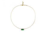 Load image into Gallery viewer, Delicate gold-plated pendant necklace featuring a custom-cut Emerald Quartz stone.
