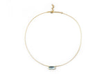 Load image into Gallery viewer, Model wearing ocean topaz necklace with summer outfit
