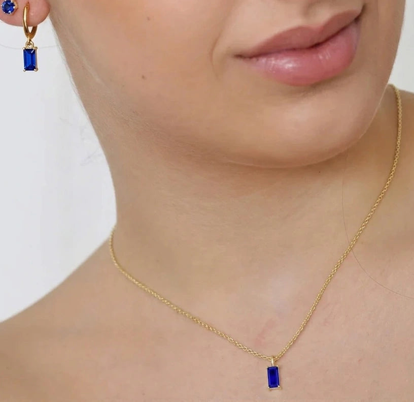 sapphire birthstone necklace september gold pendant for women
dainty blue gemstone jewelry gift for her