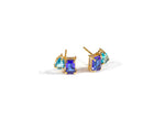 Load image into Gallery viewer, Blue Topaz Stud Earrings With Blue Sapphire
