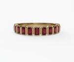 Vintage-inspired emerald cut red ruby ring for women featuring bold ruby gemstone and classic refined setting
