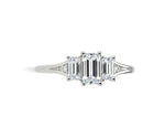Dainty crystal and white zircon ring featuring a brilliant clear gemstone and shimmering zircon details in sterling silver
