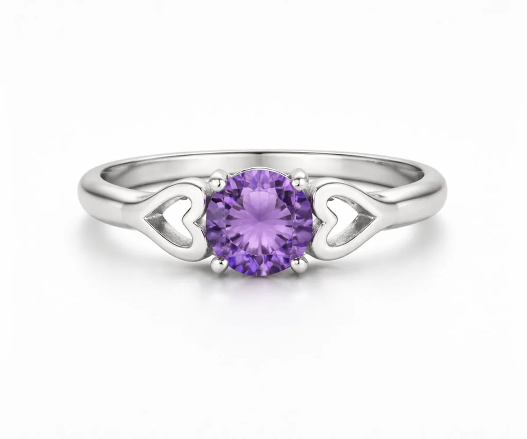 Amethyst gemstone ring with a vibrant purple hue that exudes elegance and timeless sophistication
