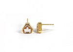 Load image into Gallery viewer, Modern studs with 7mm Blush Morganite and secure push-back closure.

