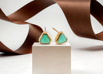 Load image into Gallery viewer, 18K yellow gold-plated studs with 7mm Chrysoglow stones.
