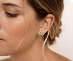 Load image into Gallery viewer, Facet Edge Studs featuring vibrant 7mm Chrysoglow stones.
