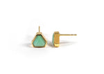 Load image into Gallery viewer, Chic 7mm Chrysoglow studs in yellow gold plating.

