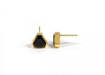 Load image into Gallery viewer, Modern studs with 7mm Midnight Onyx and secure push-back closure.
