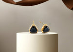 Load image into Gallery viewer, 18K yellow gold-plated studs with 7mm Midnight Onyx stones.
