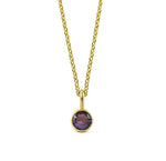 Load image into Gallery viewer, This February birthstone necklace features a rich purple amethyst set in a dainty pendant necklace for women.


