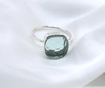 Nature-inspired green aquamarine ring, perfect for stacking or wearing solo for a bold, elegant look

