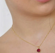 ruby pendant necklace July birthstone jewelry gift for her, dainty ruby necklace for women everyday gift ideas for mother's day