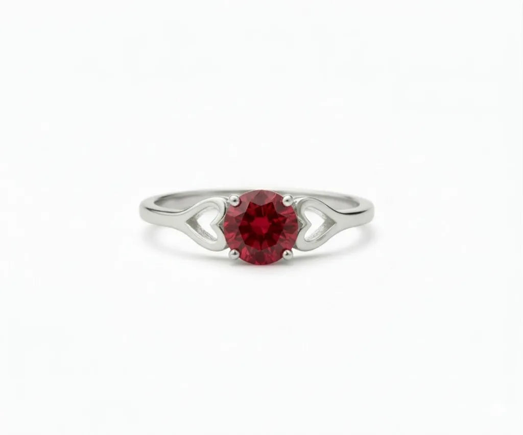 Ruby ring that exudes classic elegance with a vibrant red gemstone centerpiece and refined sparkle
