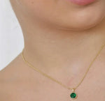 May birthstone necklace emerald jewelry minimalist, green emerald pendant necklace gift for her birthday
