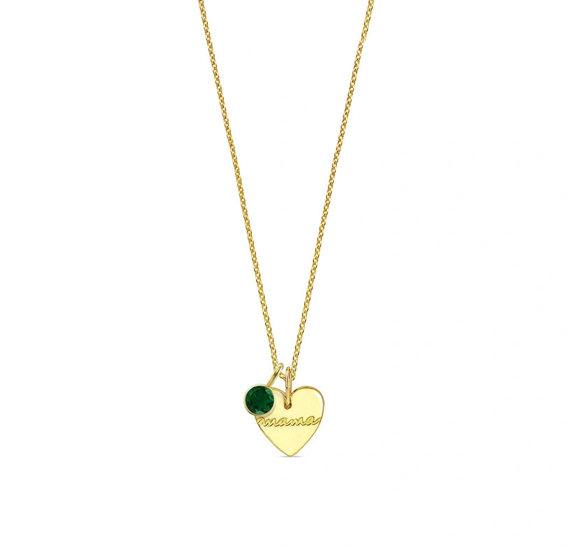 Dainty gold necklace with shimmering birthstone, perfect gift for mom

