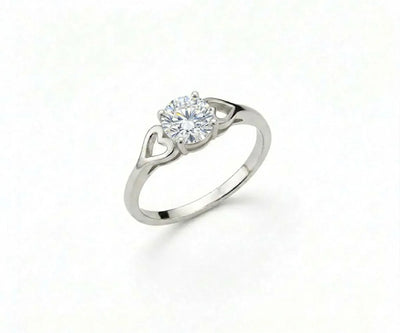 Crystal ring with sparkling clear gemstone that combines elegant sophistication with a hint of dazzling brilliance
