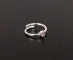 Dainty rose quartz ring made with genuine 925 silver, perfect for stacking or wearing alone as a meaningful accessory
