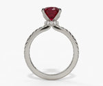 Red ruby ring featuring an oval cut stone with vibrant brilliance and timeless appeal natural ruby rings for women, ruby engagement ring with diamonds
