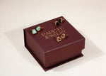 Load image into Gallery viewer, Elegant yellow gold-plated studs with 7mm Chrysoglow stones.
