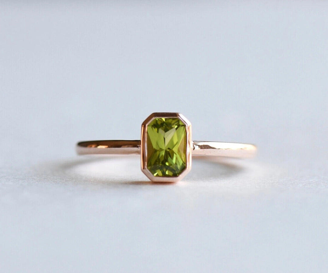 Elegant sterling silver ring featuring a sparkling hydro peridot gemstone for a fresh, everyday pop of color
